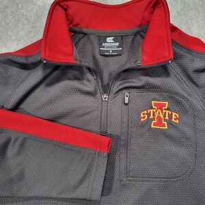 Iowa State‎ Cyclones 1/4 Zip Pullover Colosseum Mens Small Gray Red Chest Pocket